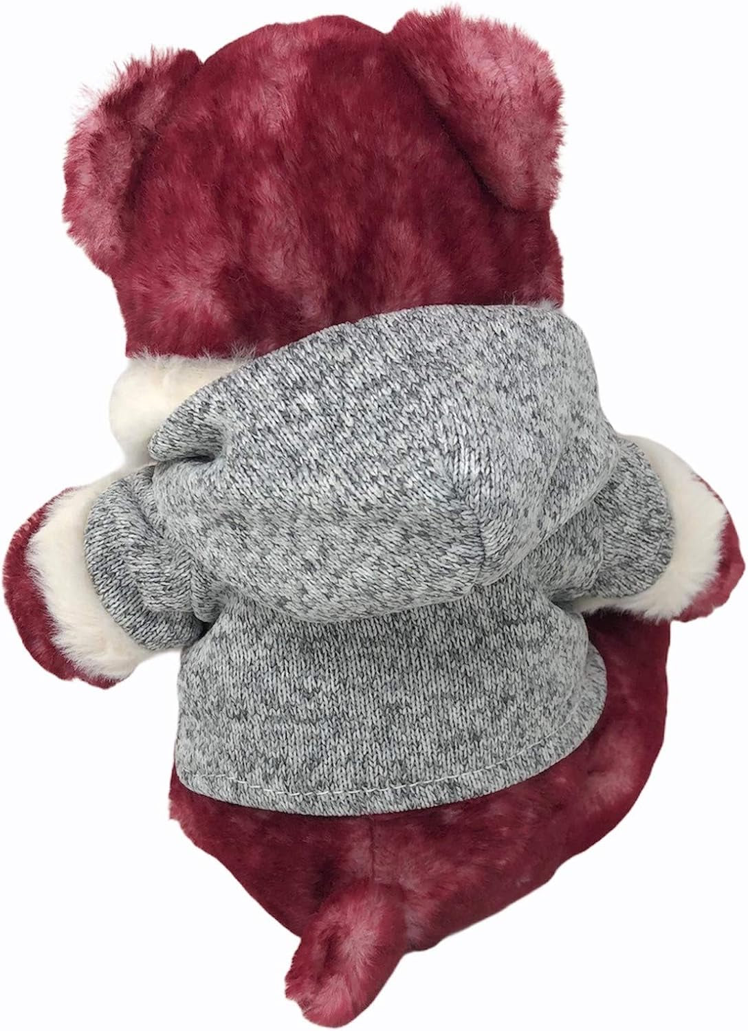 10" Plush Teddy Bear with Knit Hoodie (Berry)
