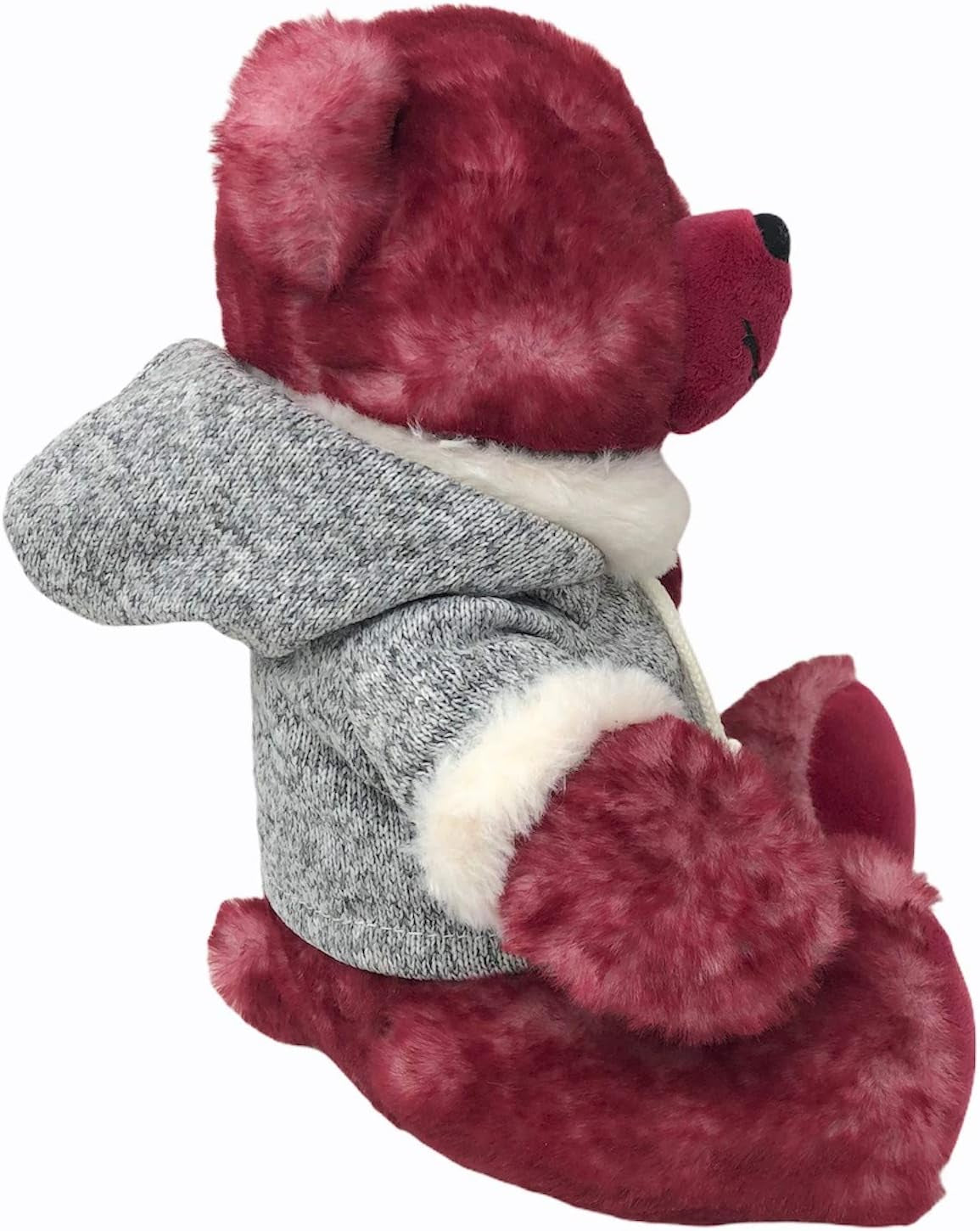 10" Plush Teddy Bear with Knit Hoodie (Berry)